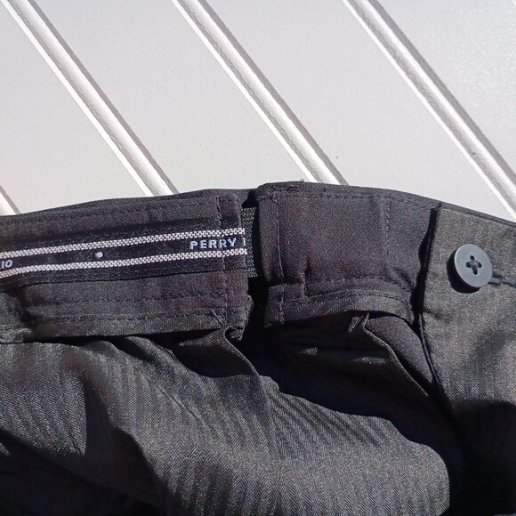 PERRY ELLIS Dress Pants Mens 42 x 32 Black Slacks Folio Flex Waistband Portfolio - Picture 10 of 15